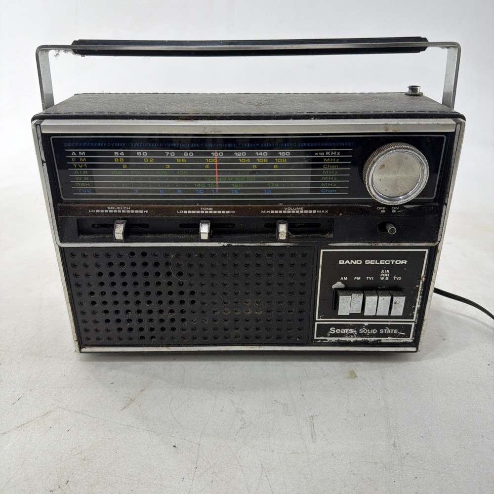 Vintage Sears 7-Band AM/FM/AIR/WB/TV Solid-State Portable Radio 266.22490500