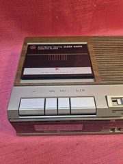 Vintage GE 7-4634A Digital Clock Radio Cassette Player AM/FM Woodgrain Tested