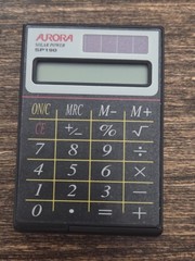 Radio Calculator – Aurora FM Radio Batt Calc Solar 1980s Rare SP190 Vintage Walk