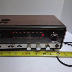 Vintage Realistic Chronomatic-218 AM/FM Stereo Alarm Clock Radio Woodgrain Teste