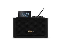 Fuse Zide Black Vintage Alarm Clock Radio Speaker w/ Bluetooth & LCD Screen