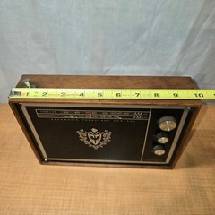 Vintage AM/FM Transistor Radio Remembrance MCM 10&Prime;x7&Prime; Woodgrain