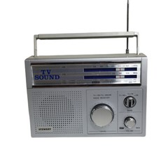 Stewart Radio ST874 Am Fm TV1 TV2 WB Portable Radio New Vintage Silver Chrome