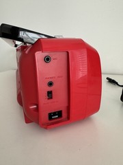 VINTAGE SANYO M W737K RED RADIO BOOMBOX DUAL CASSETTE RECORDER AM/FM *Read***