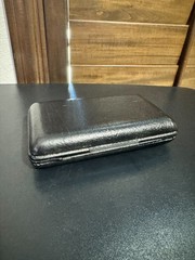 Kenton Portable AM Radio Clock Travel Case Mid Century Black Faux Leather Japan