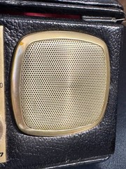 Kenton Portable AM Radio Clock Travel Case Mid Century Black Faux Leather Japan