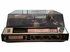 General Electric SC3213B Stereo Music System 8 Track Turntable Record Player