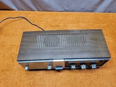 W•Lloyds Brown Silver Wired Solid State 2 Speaker Alarm Clock AM Radio Tested