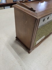 Vintage 1960s GE General Electric Dual Speaker Radio Wood Cabinet, For Parts