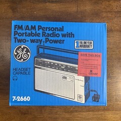 GE FM/AM Personal Portable Radio with Two-Way Power 7-2660 Headset Capable