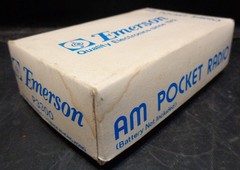 Vintage 1977 EMERSON AM Pocket Radio P3300 Off White W/ Box & Instructions Works