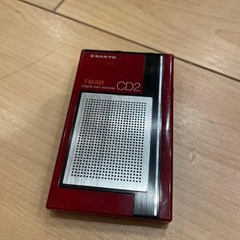 SANYO Pocket Portable Radio RP-CD2 Red Siler Used Tested Working Condition AM FM