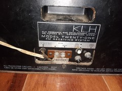 Vintage KLH Model Twenty One FM Radio, Missing One Knob, Works Great, Dusty Top