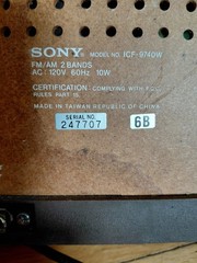 Vintage Sony AM/FM Tabletop Radio 2 Bands Woodgrain ICF-9740W Tested