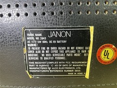 Janon Solid State Multi-Band Radio, Model 2843, AM/FM/TV/AIR/WB Bands, Vintage