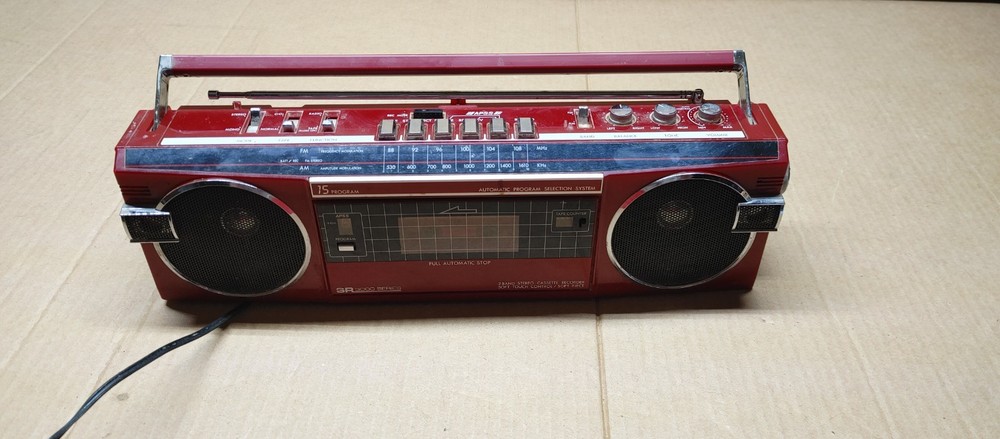 Vintage Radio Retro 1980&rsquo;s Sears Roebuck Co SR-3000 Series Red Boombox Cassette!