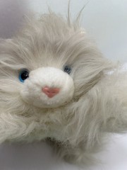 Vintage 1980s Radio Shack Plush Cat AM/FM Radio Fluffy White Persian Kitty WORKS