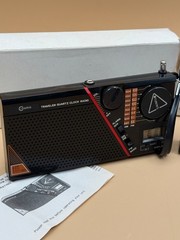📻 Vintage Cosmo Traveler Quartz Clock Radio AM/FM Portable Lot of 2 NIB