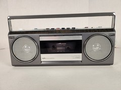 Vtg Sears Roebuck & Co SR-3000 Series Silver Mini Stereo Cassette Boombox READ