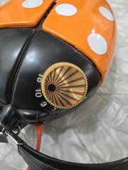 Stewart Ladybug AM Radio Orange Color Made In Hong Kong Orange 9V WORKS! Music