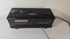Vtg SOUNDESIGN AM/FM Alarm Clock Radio Cassette Player Model 3827 Black