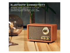 Victrola Retro Wood Bluetooth Radio with Built-in Speaker,Elegant & Vintage Desi