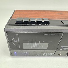 Vtg Woodgrain Sears AM/FM Cassette Stereo Clock Radio 80s 90s Retro Batt Backup