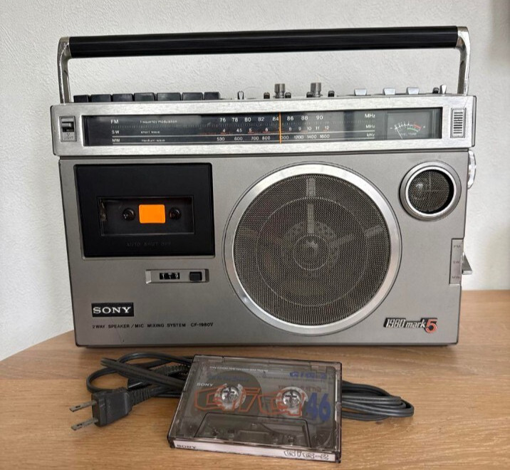 Near Mint! 1970s Sony Radio Cassette Player Cf-1980 Mark5 Boombox Maintained JP