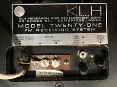 Vintage KLH Model Twenty One 21 FM Table Radio Wood Cabinet working condition