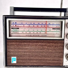 VTG Peerless Radio Solid State AM FM PSB 1 & 2 Wood Grain For Parts Or Repair