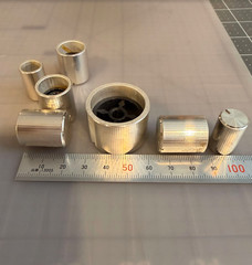 Vintage Genuine 7 x Hifi Radio FM Stereo Silver Knurled Metal Knobs Samsung?
