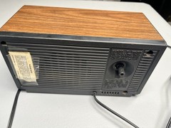 Vintage General Electric Radio Alarm Clock Radio Walnut Grain Retro Dial VIDEO