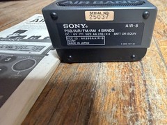 Sony Air-8 Handheld Synthesized Receiver 4-Band PSB/AIR/FM/AM Radio Manual Cover