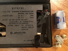 Hitachi FM-AM 9 Transistor Radio KH-970H w/ OEM Earpiece & Manual ~ WORKING VTG