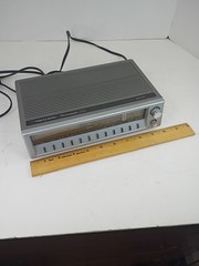Vintage Silver Realistic Chronomatic 232 Alarm Clock Radio AM FM Tested Working