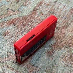 Sanyo RP40 RED Vintage AM/FM Stereo Portable Radio w/ Headphones Belt Clip Rare