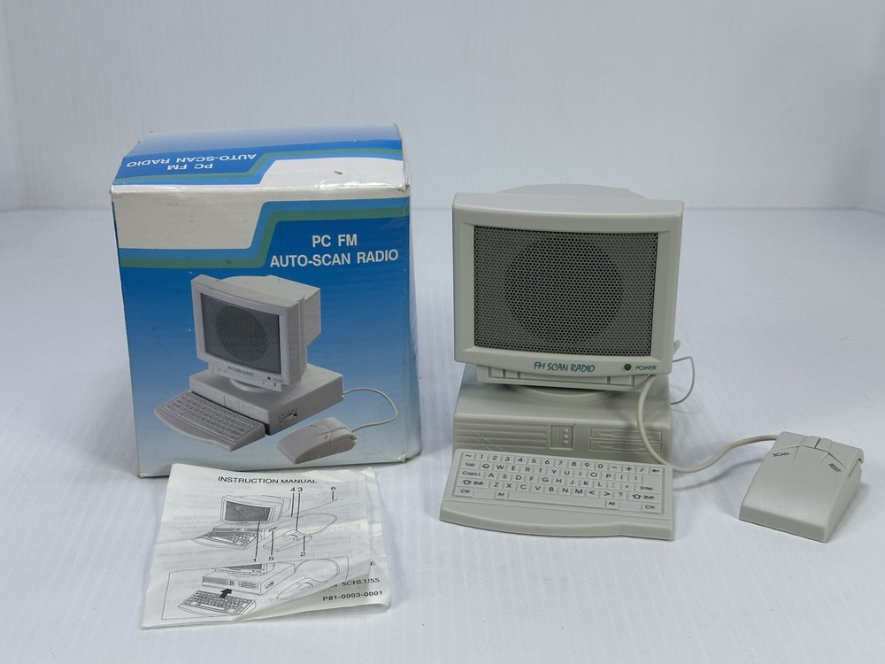 Vintage Mini PC FM Auto Scan Radio Retro Computer Novelty New In Box
