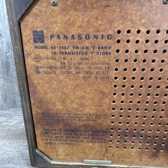 Fab Panasonic MCM Am Fm Radio RE-7487 w/Door Danish Style Teak – As Is