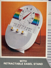 Vintage Sunbeam SUNTUNES Retro Rainbow Portable AM/FM Radio & Thermometer NEW!