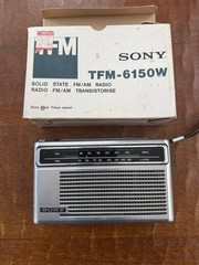 Vintage ~~Sony TFM-6150W 2 Band AM/FM Transceiver Portable Wrist Radio with BOX