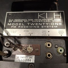 KLH Model Twenty One 21 FM Radio WORKS!