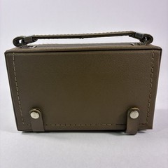 Rare Vintage Milovac AM Tuner Radio Leather Case AC/DC Solid State Working
