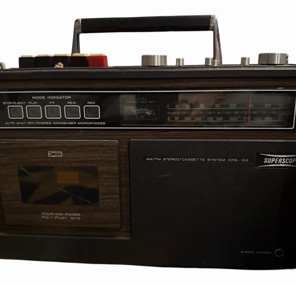 1974 Marantz Superscope CRS-152 Portable AM / FM Radio Cassette w/Speakers RARE