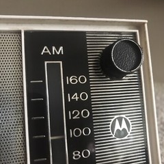 Vintage Motorola AM Radio – Black White Silver – Tested Works – 1960’s? Prop?