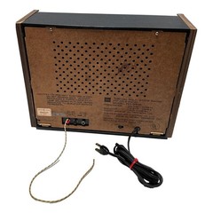 Vintage Radio Toshiba Model RH-541F Black Wood Veneer Japan c 1973