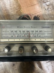 Vintage Tube Radio Two Speaker Needs Repair Lights Up