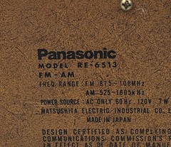 Vintage Panasonic Model RE-6513 AM/FM Table Shelf Radio Woodgrain Tested Working