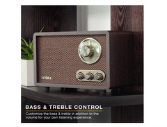 Victrola Retro Wood Bluetooth Radio with Built-in Speaker,Elegant & Vintage Desi