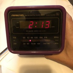 SounDesign Alarm Clock Radio Purple Cube 1980s Dual Alarm SoundDesign