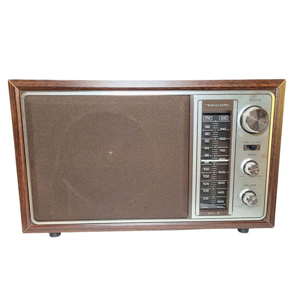 Vintage Radio Shack Realistic MTA-12 AM/FM Radio w Cord Tested Works Made Taiwan